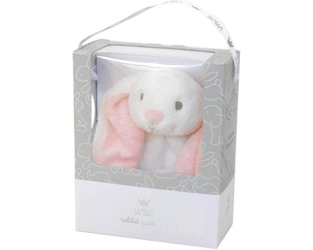 Doudou conejo rosa en caja regalo