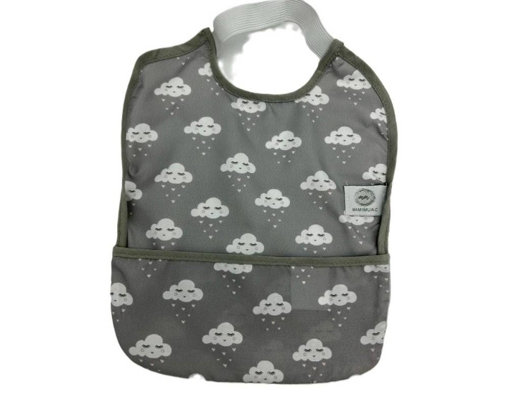 BABERO GOMA IMPERMEABLE NUBE GRIS