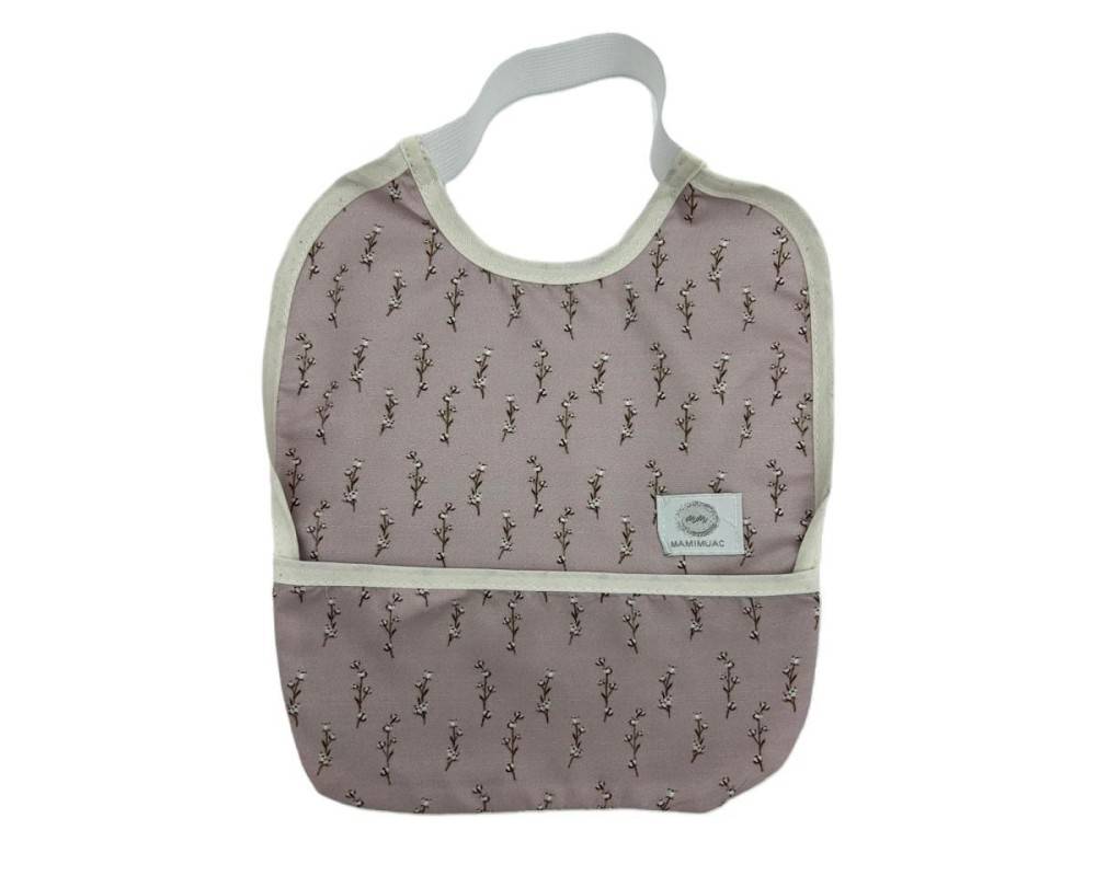 BABERO GOMA IMPERMEABLE ESPIGA ROSA