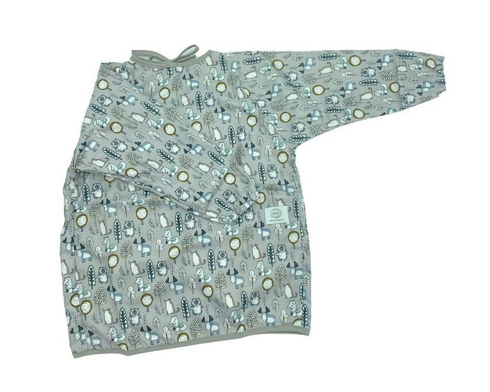 Babero con mangas Reno gris