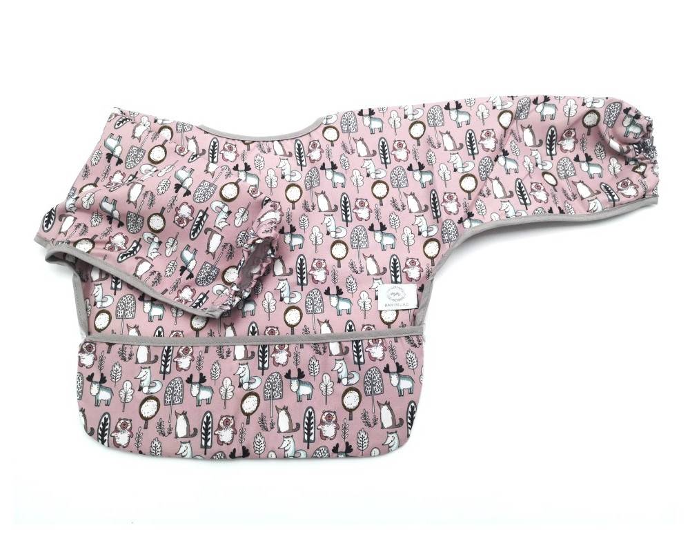 Babero con mangas Reno rosa