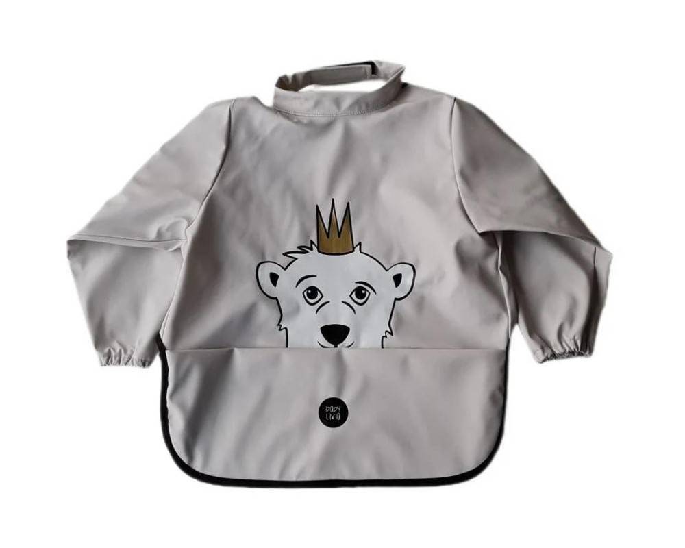 Babero Mangas oso gris