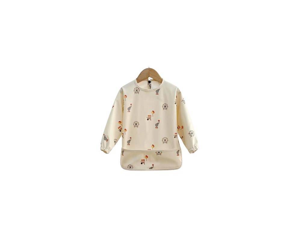 Babero mangas PU Talla S Creme circus