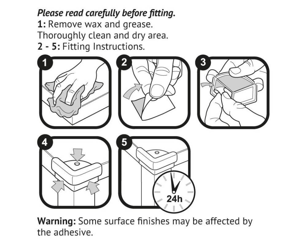77/7 PROTEGE ESQUINAS PARA MESAS DE VIDRIO  4u  