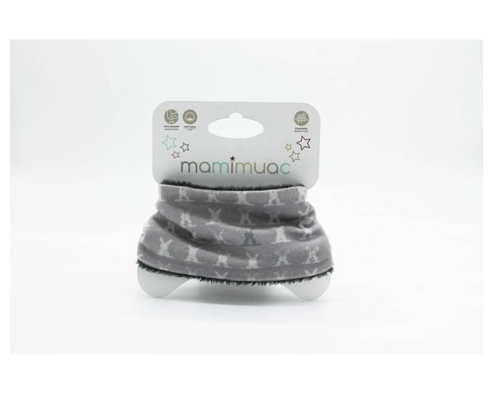 Cuello pelo conejo gris
