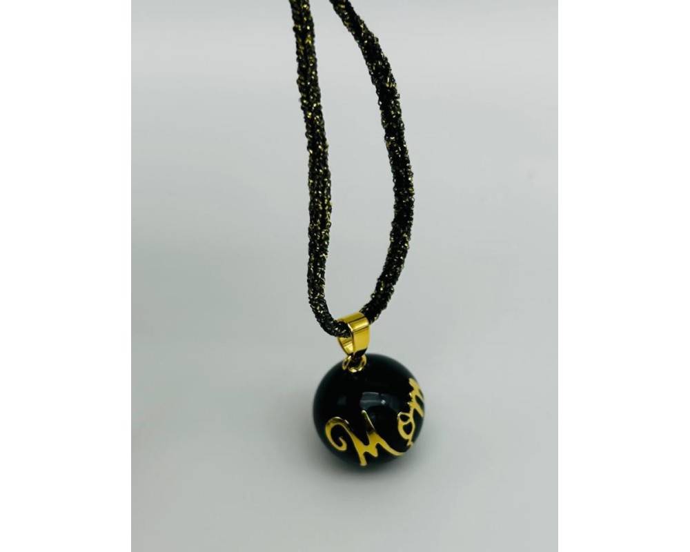 LLAMADOR DE ANGEL MOM NEGRO-ORO