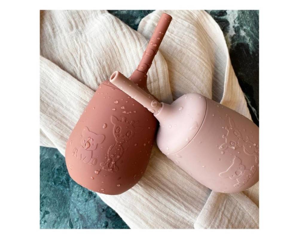 NU114 Adita vaso con caña Mahogany