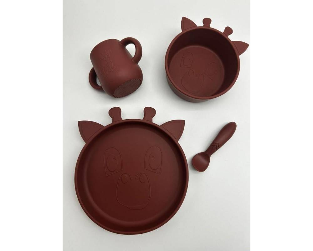 NU123 Lykke Vajilla completa 4-pack Girafa Mahogan