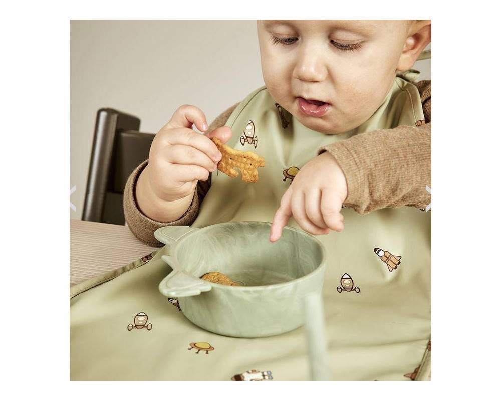 NU213 Alberte babero extra largo Light green- Spac