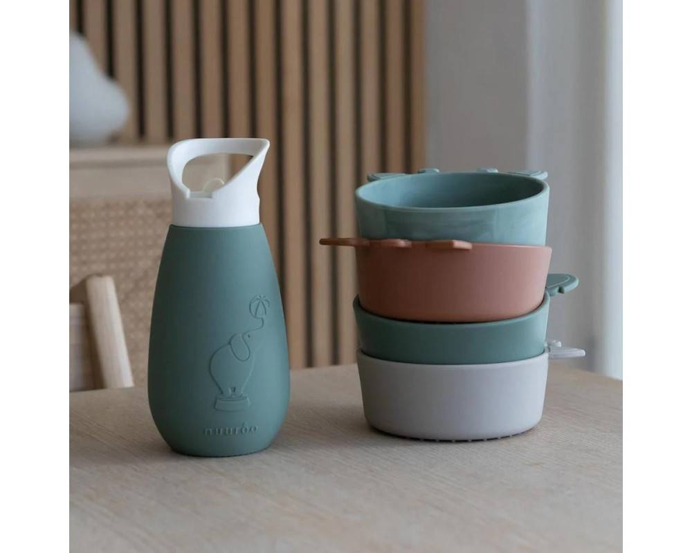 NU387 Pax botella silicona - 350 ml Dusty green