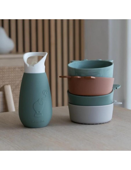 NU387 Pax botella silicona - 350 ml Dusty green