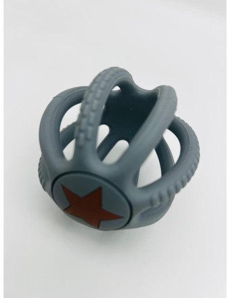 PELOTA MORDEDOR SILICONA GRIS