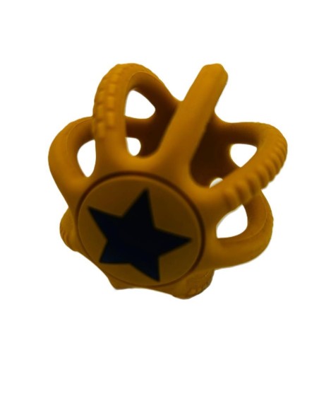 PELOTA MORDEDOR SILICONA MOSTAZA