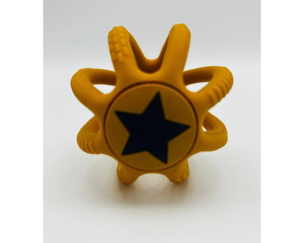 PELOTA MORDEDOR SILICONA MOSTAZA