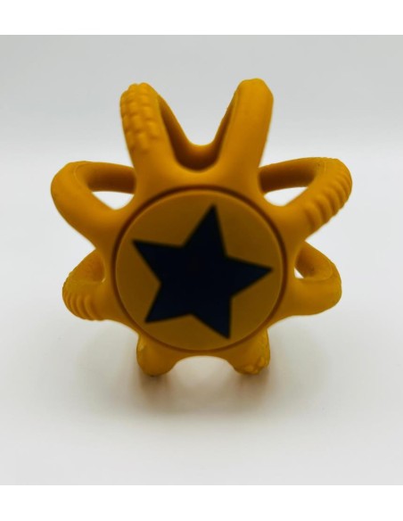 PELOTA MORDEDOR SILICONA MOSTAZA