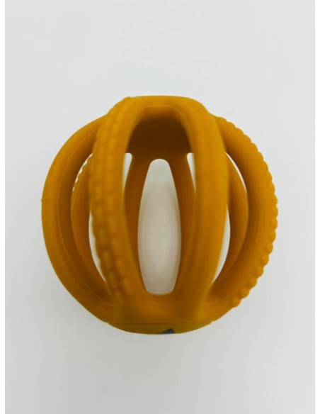 PELOTA MORDEDOR SILICONA MOSTAZA