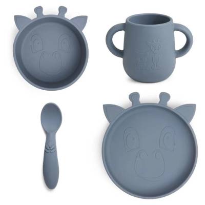 NU123 Lykke sil dinner set 4-pack Giraf Bering Sea