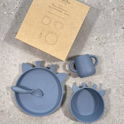 NU123 Lykke sil dinner set 4-pack Giraf Bering Sea 2
