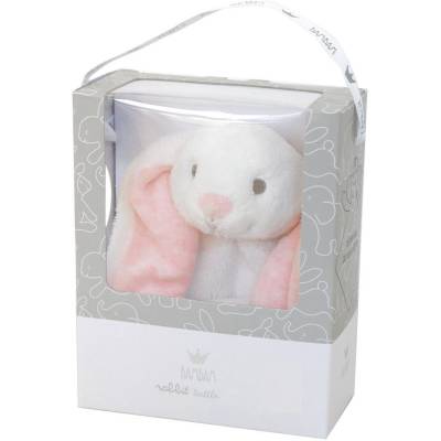 Doudou conejo rosa en caja regalo