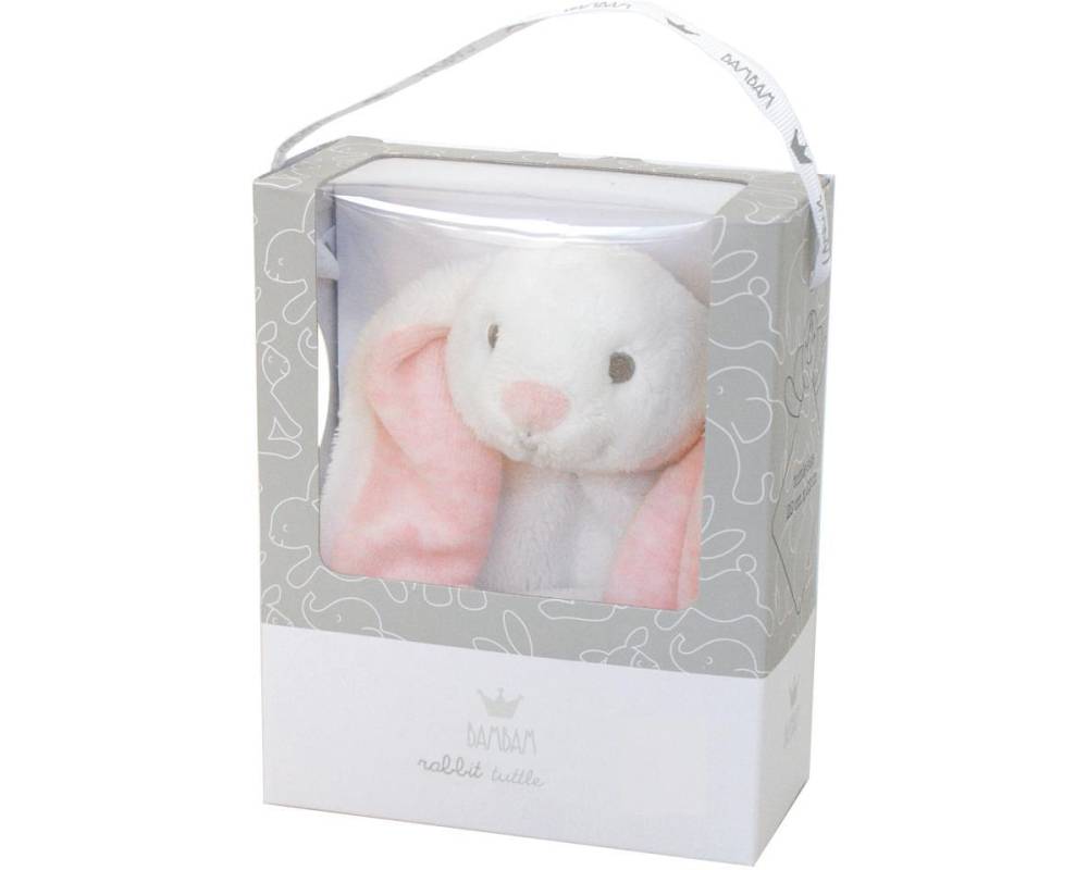 Doudou conejo rosa en caja regalo
