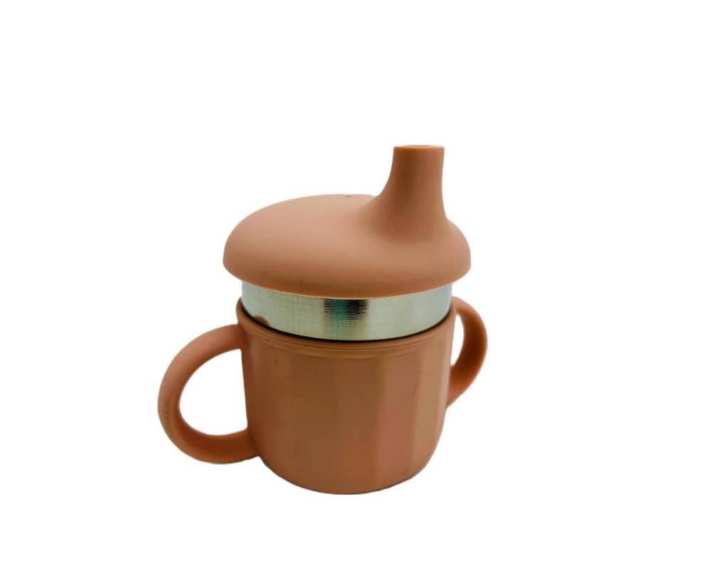 Taza Aprendizaje Acero Silicona rosa