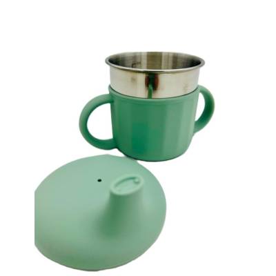 Taza Aprendizaje Acero Silicona verde