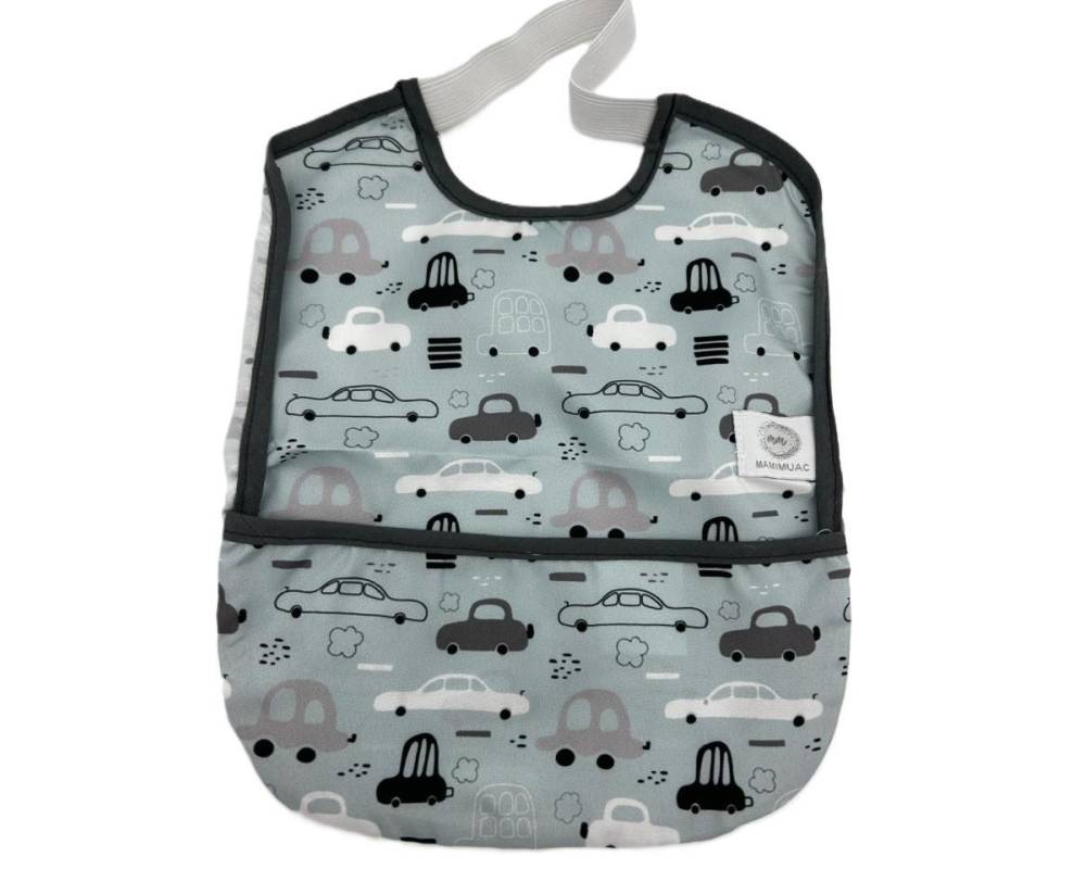 BABERO GOMA IMP  COCHES VERDE