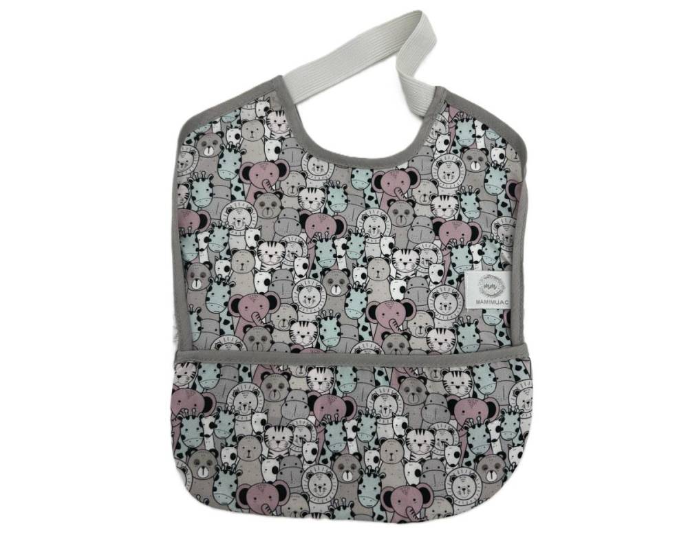 BABERO GOMA IMPERMEABLE ZOO ROSA