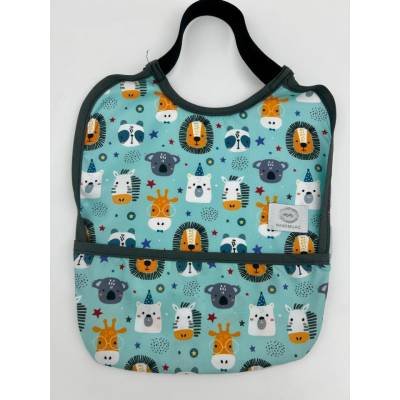 Babero Goma Zebra azul