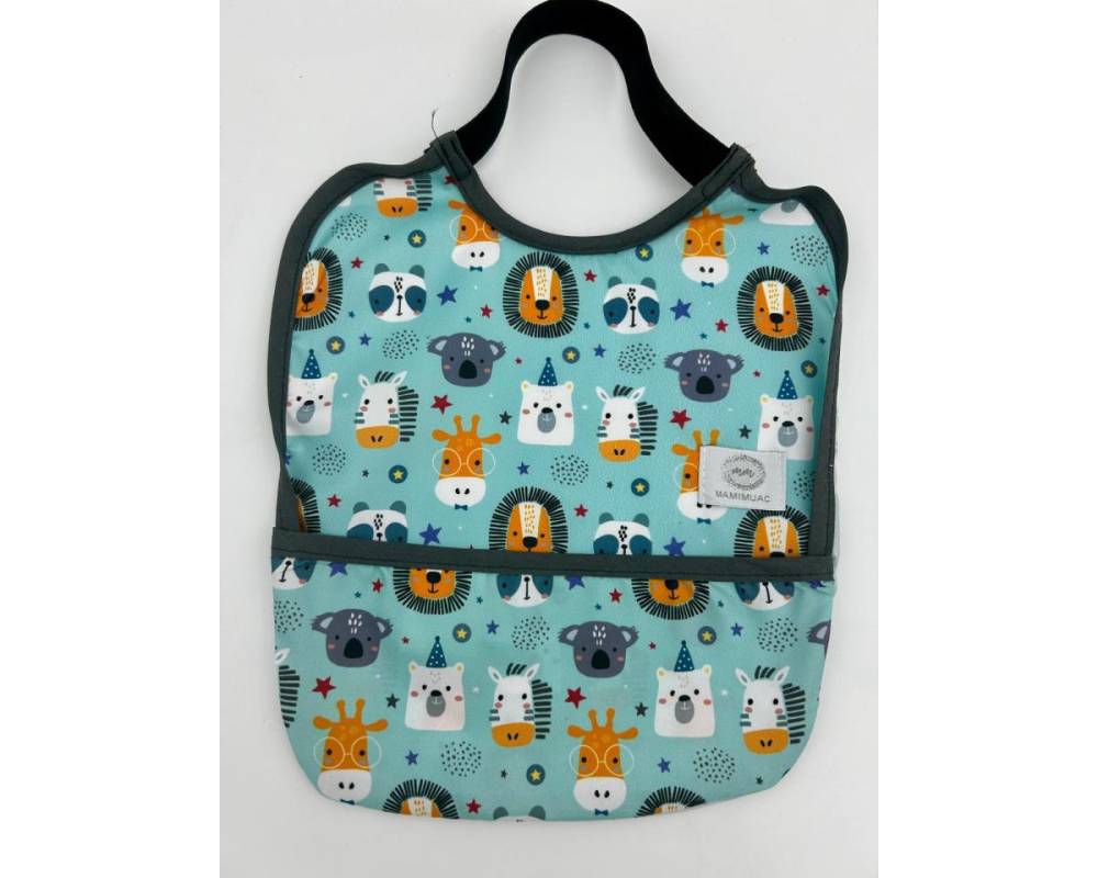 Babero Goma Zebra azul