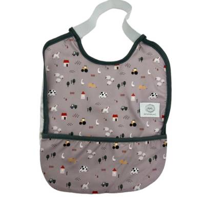 Babero Goma Campo rosa