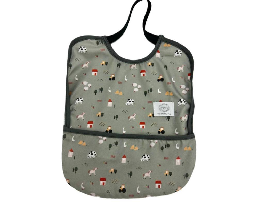 Babero Goma Campo verde