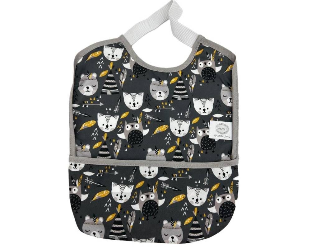 BABERO GOMA IMP  MAPACHE MOSTAZA