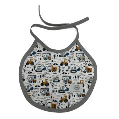 Babero Redondo Tractor blanco