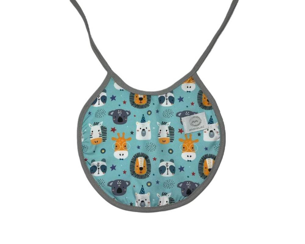 Babero Redondo Zebra azul