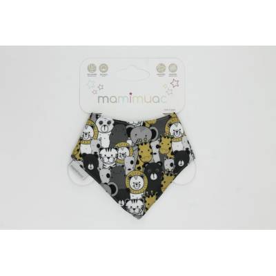 Bandana quitababs zoo gris mostaza