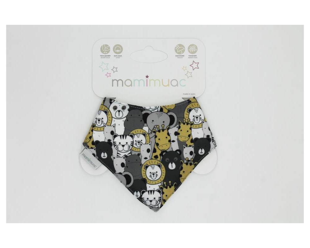 Bandana quitababs zoo gris mostaza