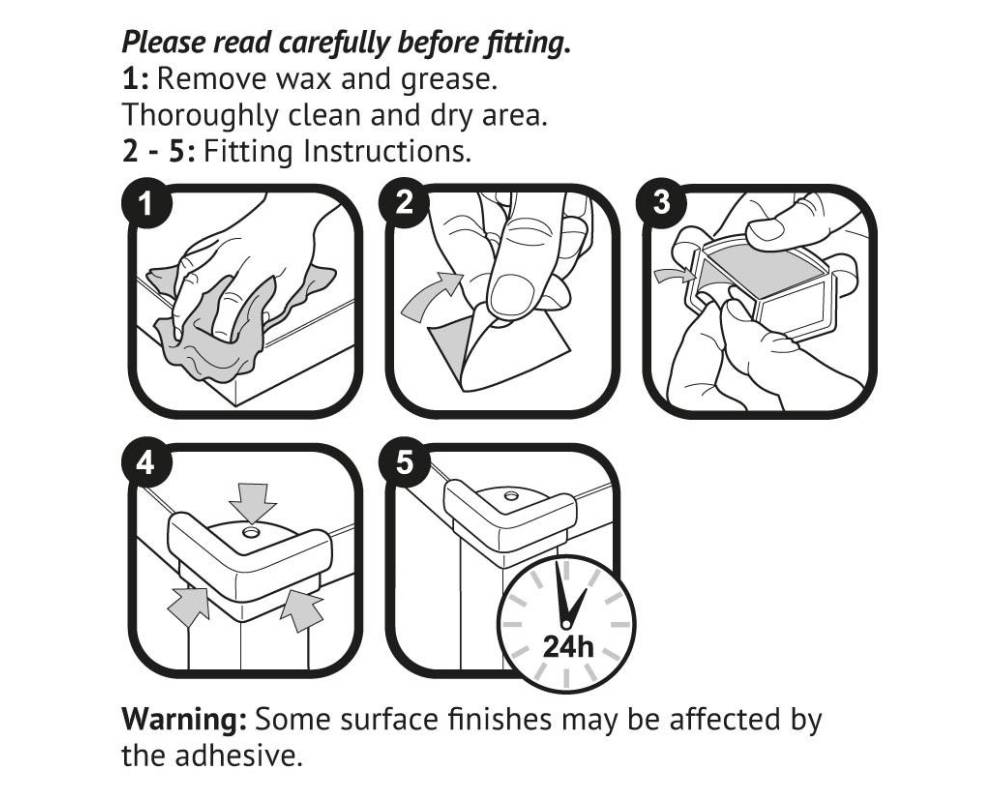 77/7 PROTEJE ESQUINAS PARA MESAS DE VIDRIO  4u  