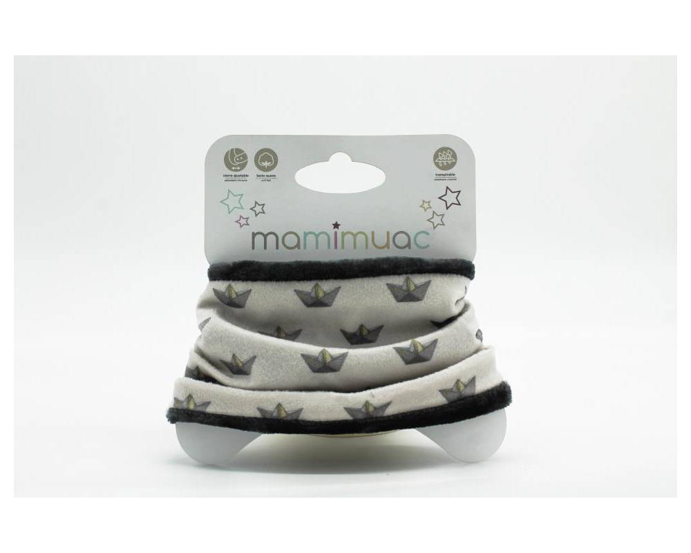 Cuello pelo barco gris