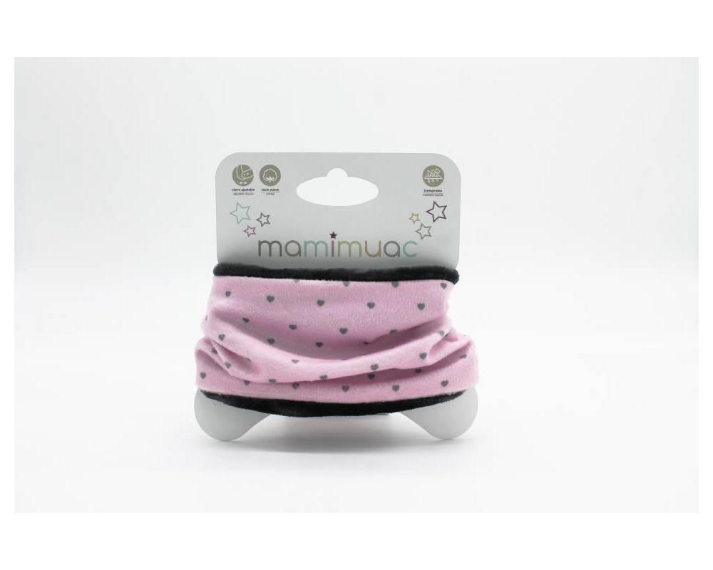 Cuello pelo corazón rosa