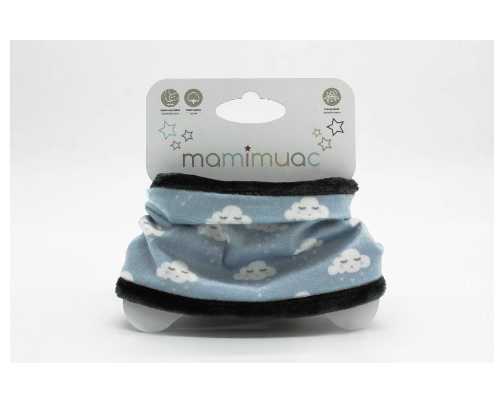 Cuello pelo nube corazón azul