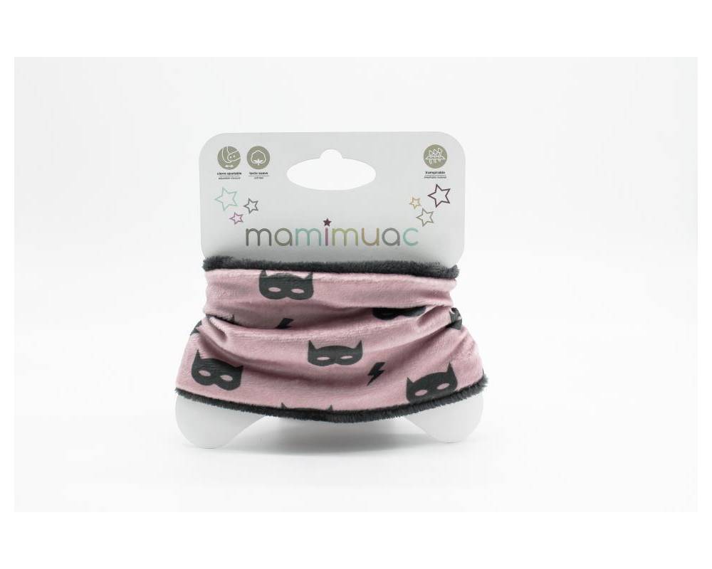 Cuello pelo mascara rosa