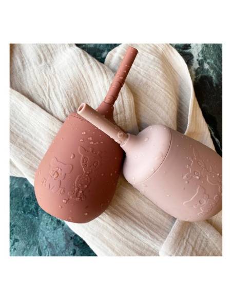 NU114 Adita vaso con caña Mahogany