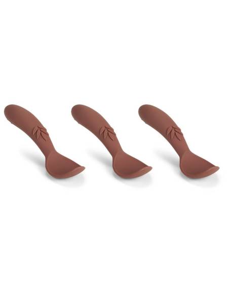 NU125 Ella cuchara silicona 3-pack Mahogany