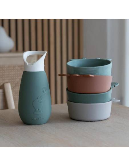 NU387 Pax botella silicona - 350 ml Dusty green