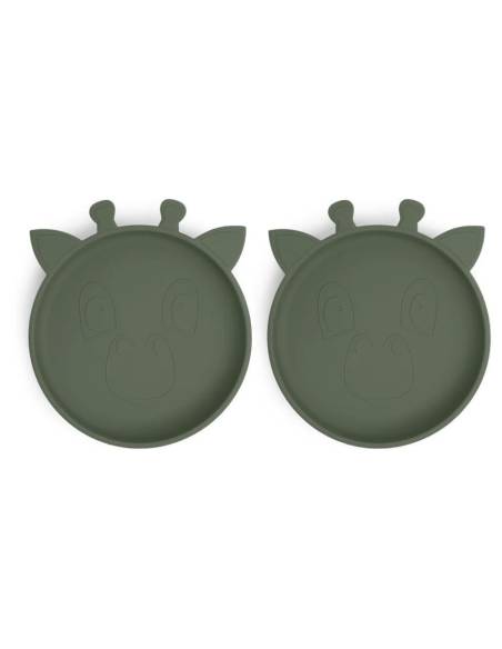 NU371 Akila plato 2-pack Girafa Dusty green