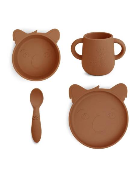 NU375 Lykke silicone dinner set 4-pack Koala
