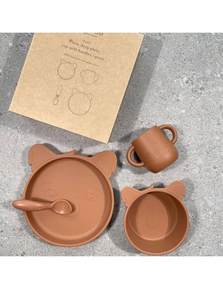 NU375 Lykke silicone dinner set 4-pack Koala