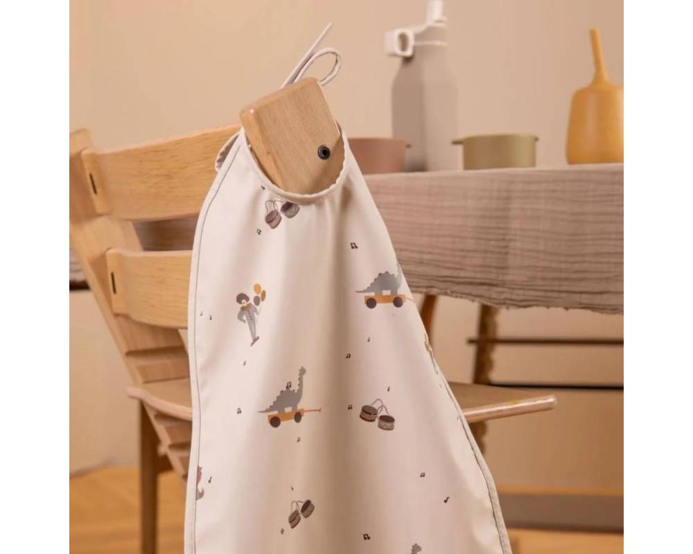 NU439 Alberte babero extra largo Music Dino