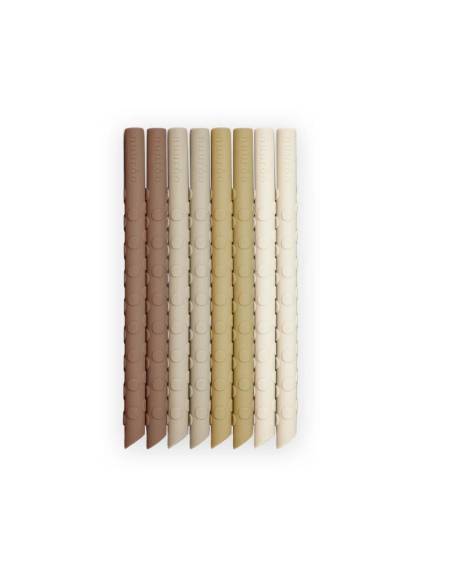 NU474 Ada cañas silicona 8-pack Brown mix